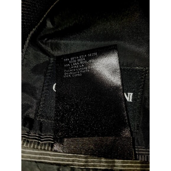 38R Black Label Giorgio Armani Black Tonal Silk wool Sport Coat Jacket Blazer - Picture 6 of 6